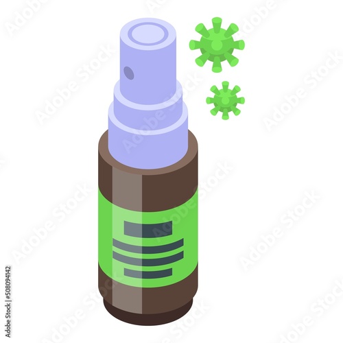Antiviral spray bottle icon isometric vector. Medical virus. Health remedy