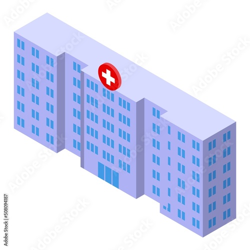 Hospital icon isometric vector. Medical building. Center care
