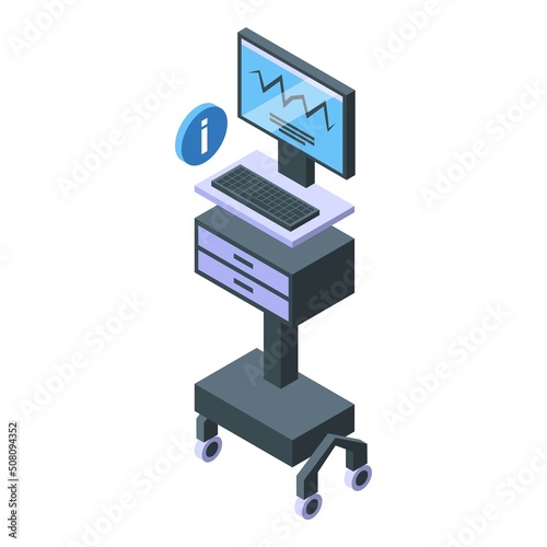 Hospital heart rate monitor icon isometric vector. Healthcare clinic. Modern center
