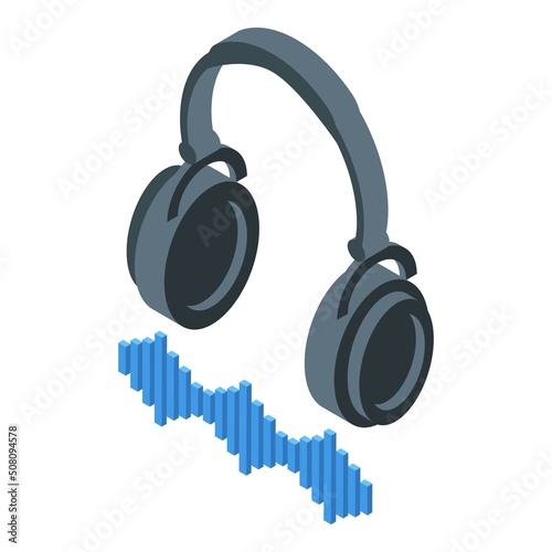 Listen music online icon isometric vector. Social creator. Vlog video