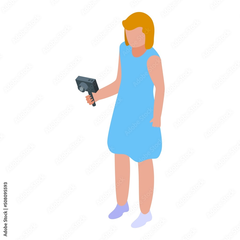 Girl influencer icon isometric vector. Digital online. Customer audience Girl influencer icon isometric vector. Digital online. Customer audience