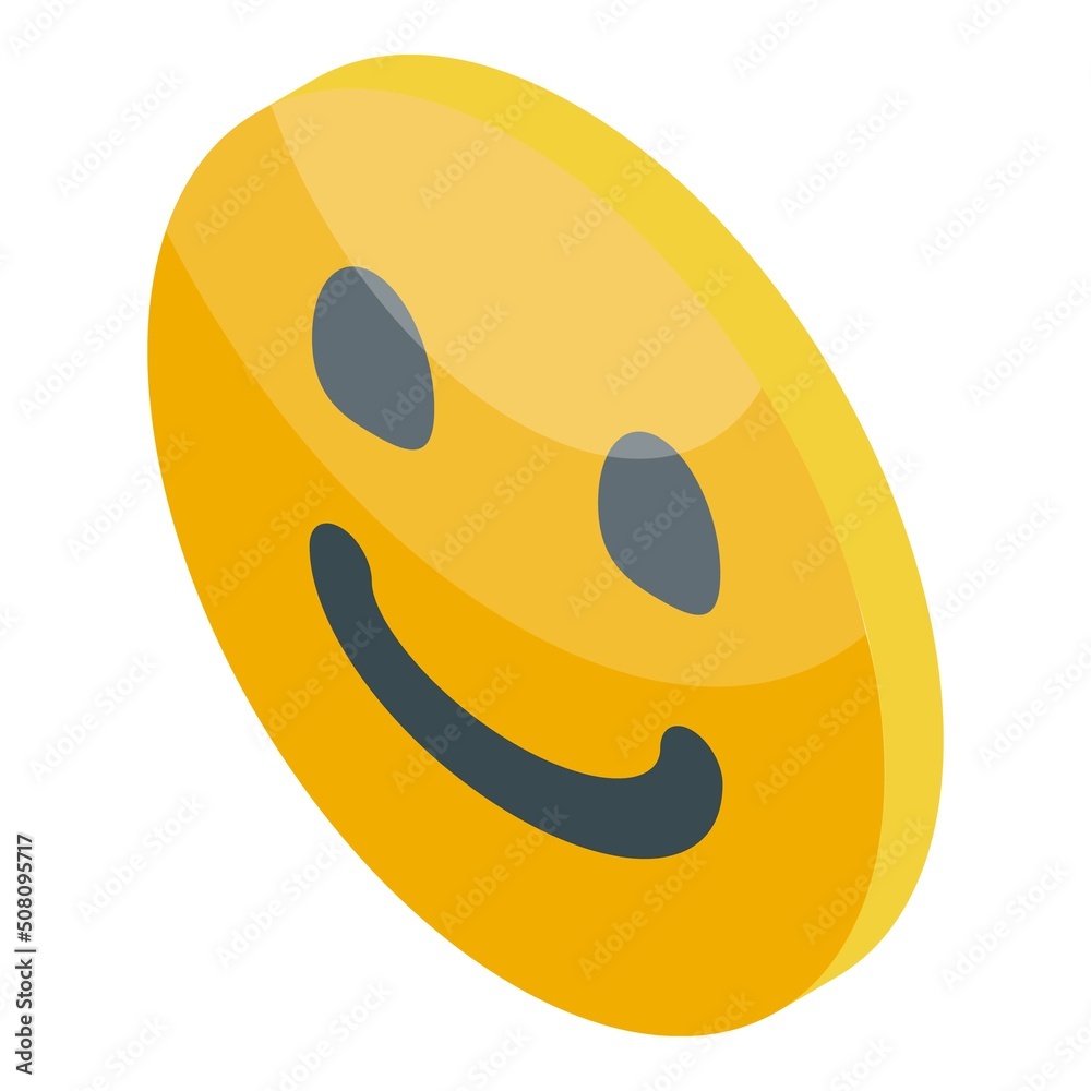 Fototapeta premium Good satisfaction level icon isometric vector. Customer feedback. Face rate