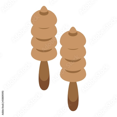 Noise earplugs icon isometric vector. Factory protection. Level cover