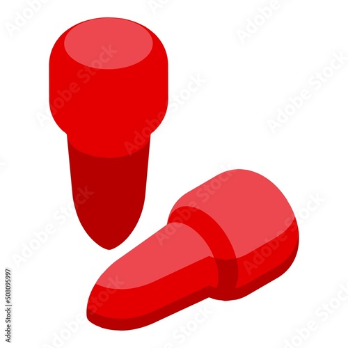 Foam earplugs icon isometric vector. Ear plug. Factory protector