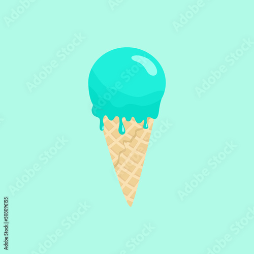 Melting ice cream ball vector illustration