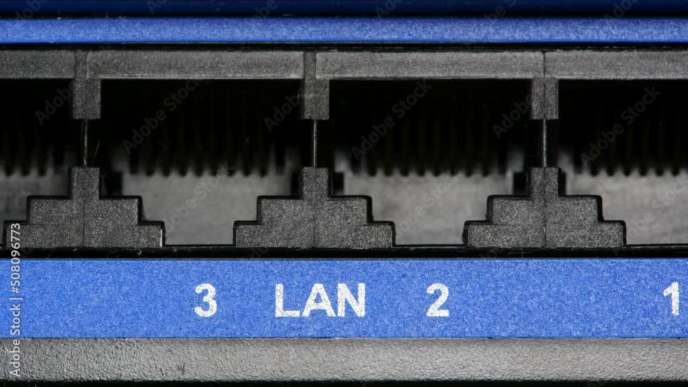 Multiple LAN switch router RJ45 ports connection