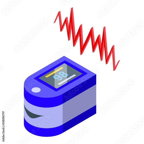 Heart rate monitor icon isometric vector. Panic attack. Fear disorder