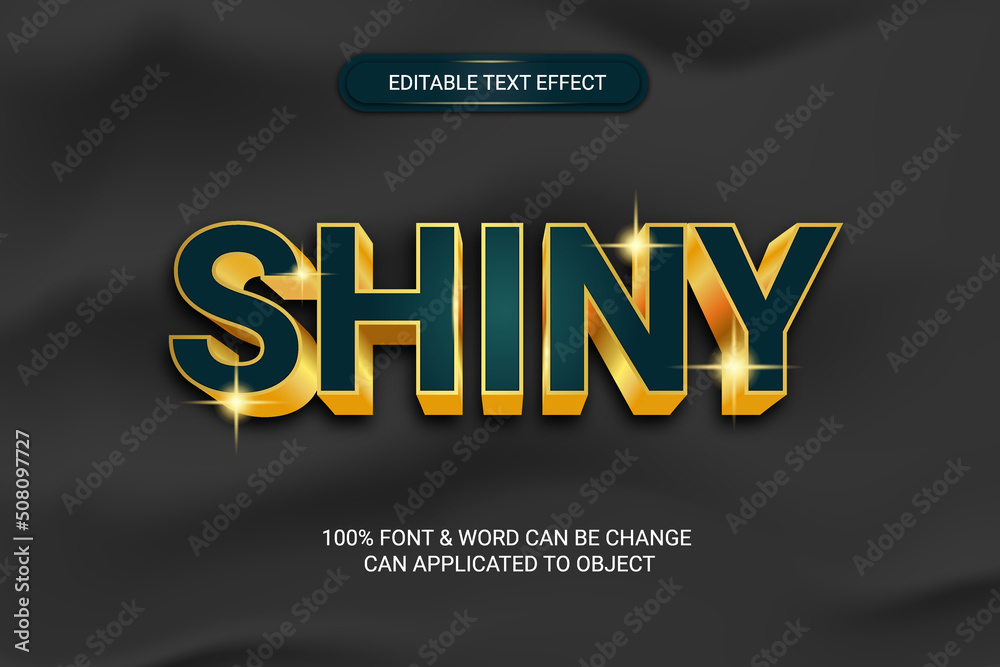 editable 3d shiny bold text effect