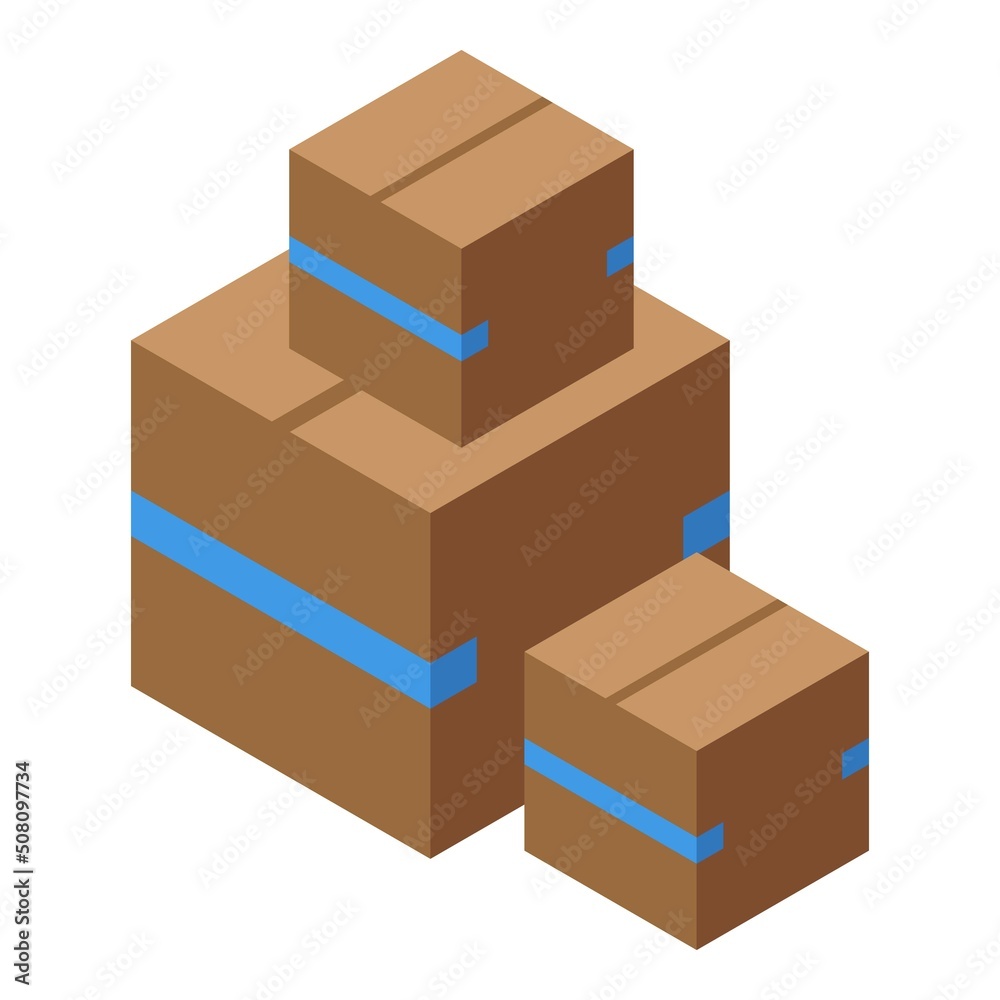 Carton box pack icon isometric vector. Home service. Delivery storage Carton box pack icon isometric vector. Home service. Delivery storage
