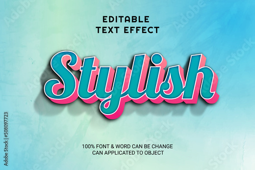 editable stylish modern 3d text effect