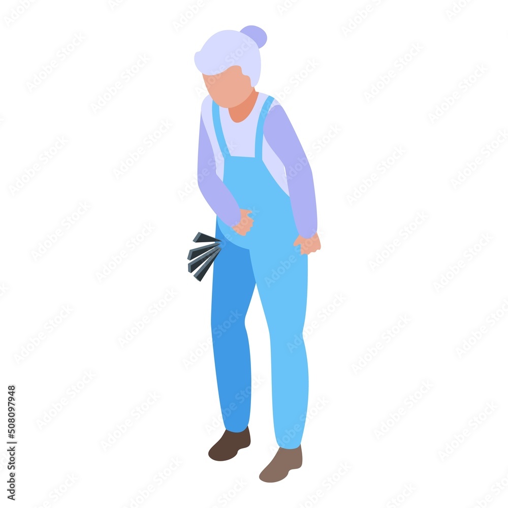 Old woman menopause icon isometric vector. Female hormone. Climateric age Old woman menopause icon isometric vector. Female hormone. Climateric age