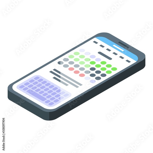 Phone menstruation calendar icon isometric vector. Woman menopause. Anatomy cycle