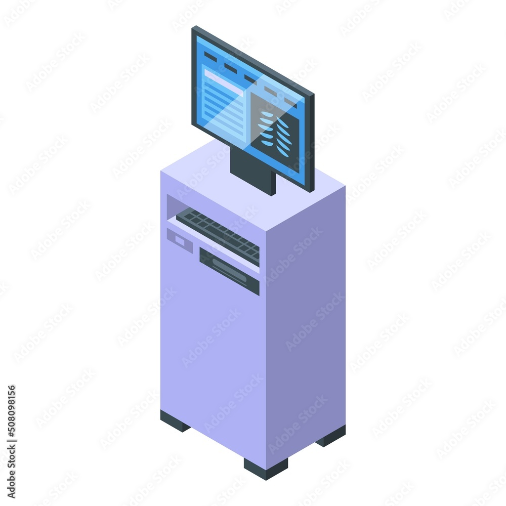 Computer xray icon isometric vector. Body ray. Hospital scan Computer xray icon isometric vector. Body ray. Hospital scan