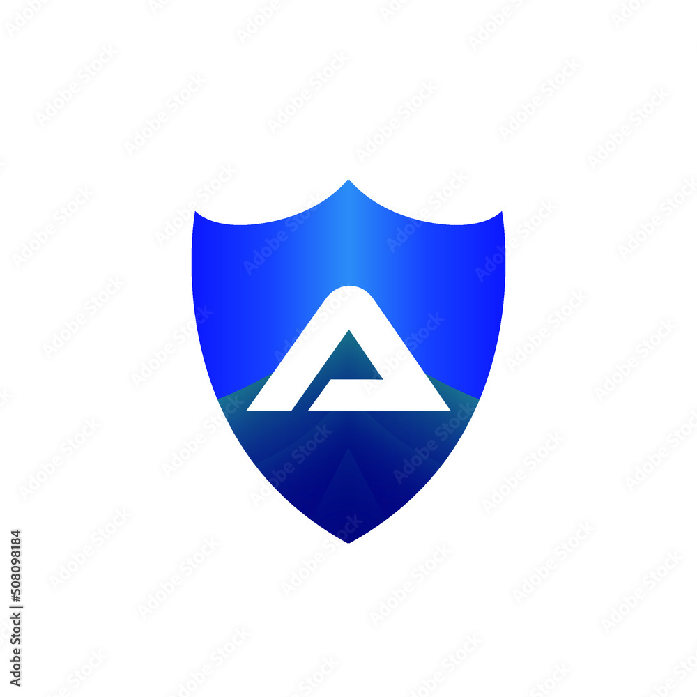 Letter A and Shield Security Logo Design. Vector Illustrator Letter A and Shield Security Logo Design. Vector Illustrator