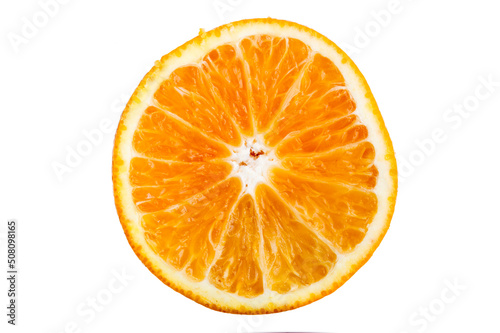 Sliced orange on white Background