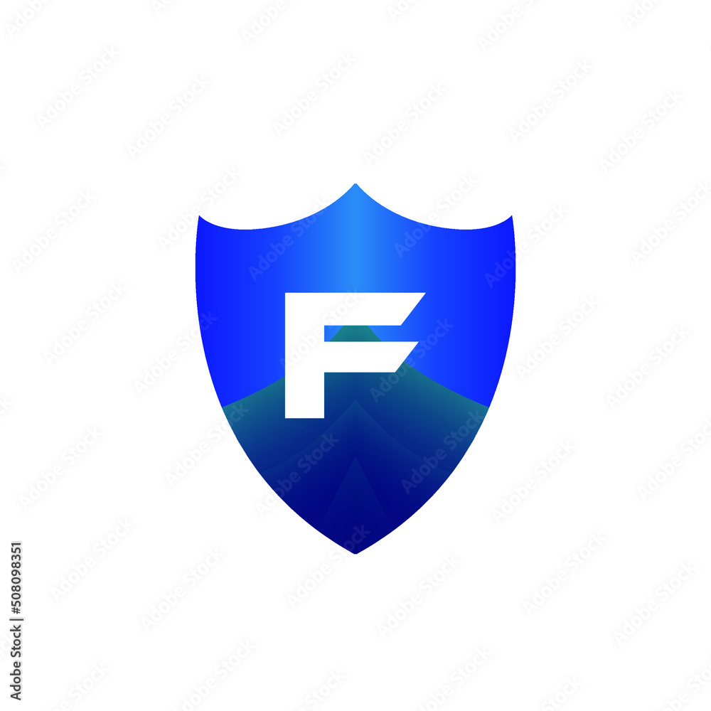 Letter F and Shield Security Logo Design. Vector Illustrator Letter F and Shield Security Logo Design. Vector Illustrator
