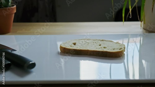 Kitchen table_Food and money Close Up - Slow motion