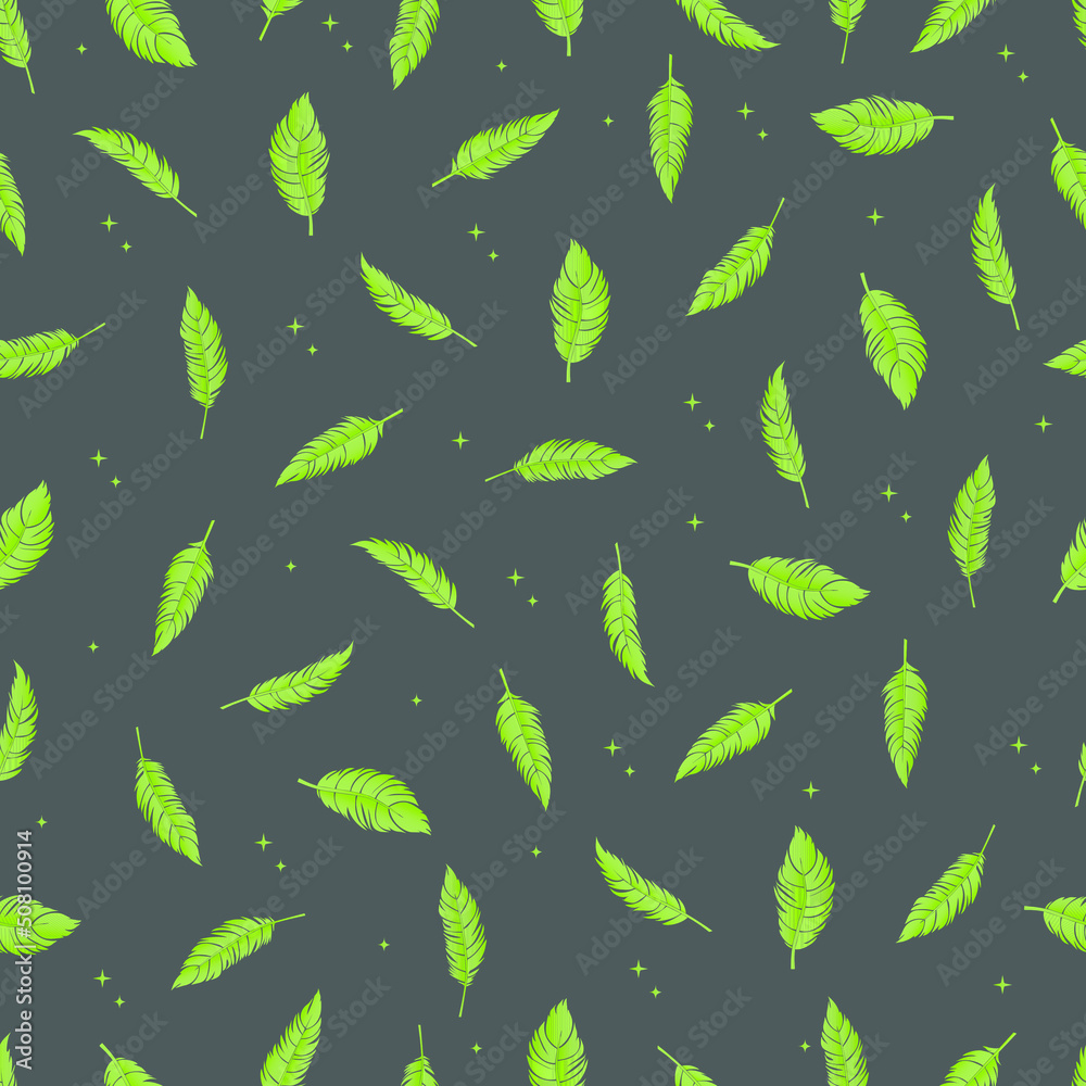 bird feathers vector seamless pattern with gradient