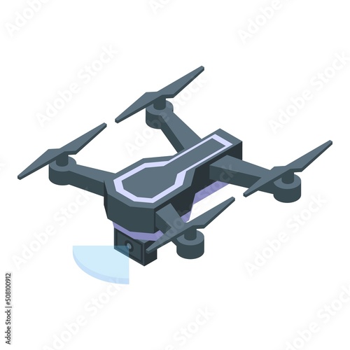 Military copter icon isometric vector. Video drone. Future photo