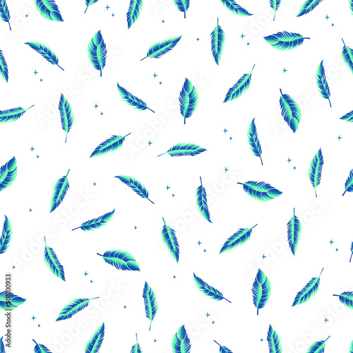 bird feathers vector seamless pattern with gradient