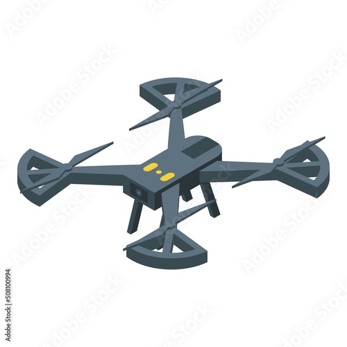 Camera drone icon isometric vector. Aerial video. Real estate