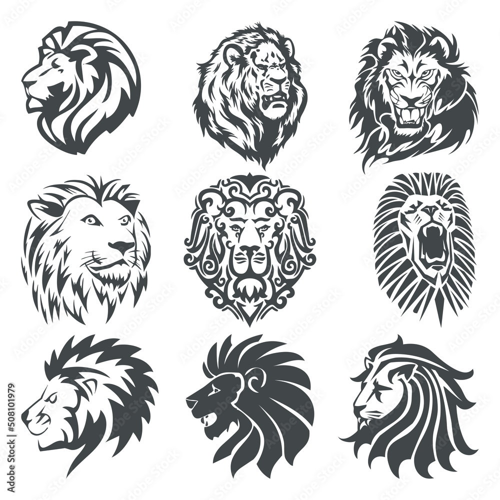 Obraz premium Lion Head Logo Vector
