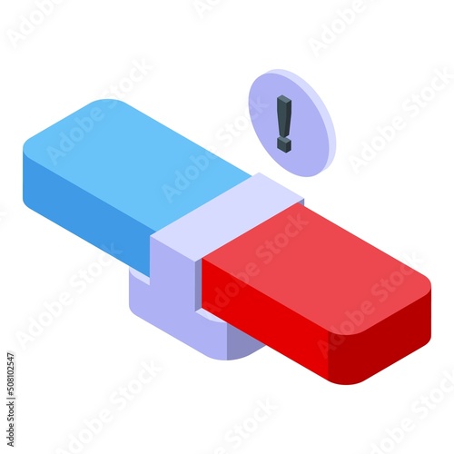 Police flasher icon isometric vector. Self defence. Man fight