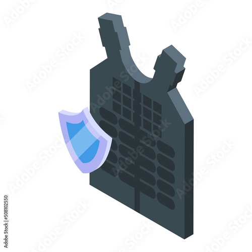 Defence bulletproof icon isometric vector. Self defence. Woman fight
