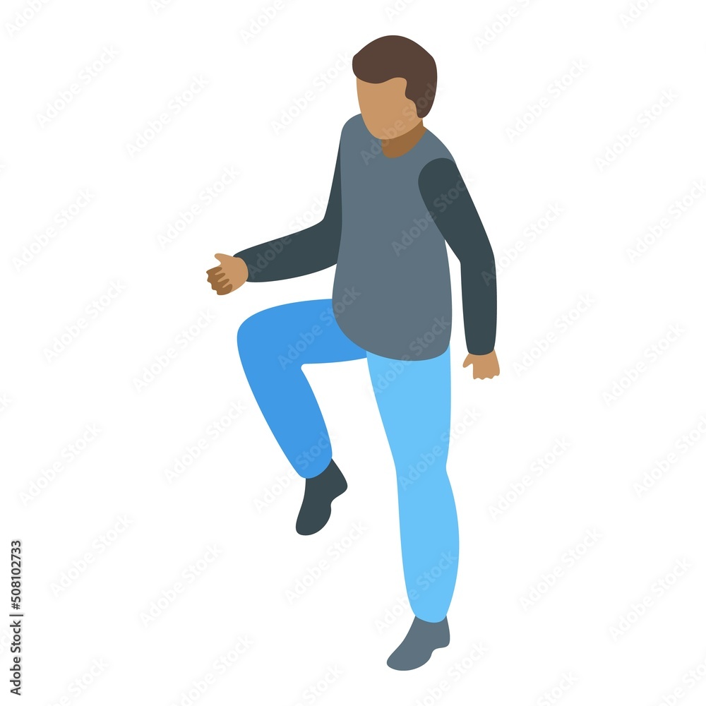 Man street attack icon isometric vector. Self defense. Martial attack Man street attack icon isometric vector. Self defense. Martial attack