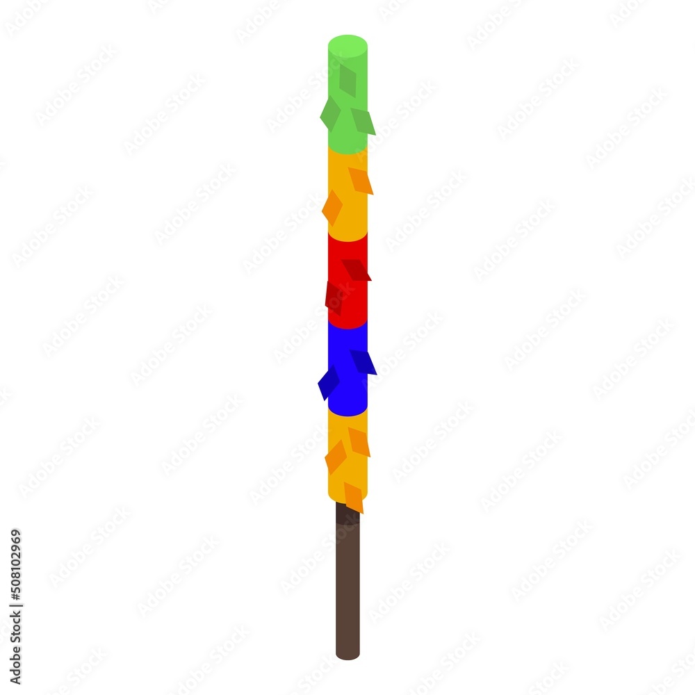 Mexican pinata stick icon isometric vector. Mexico party. Cactus candy