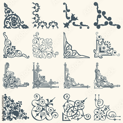 Ornamental linear corners.