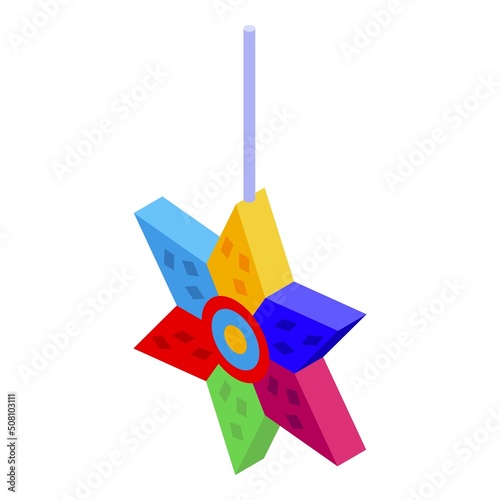 Mexican pinata star icon isometric vector. Mexico party. Candy carnival