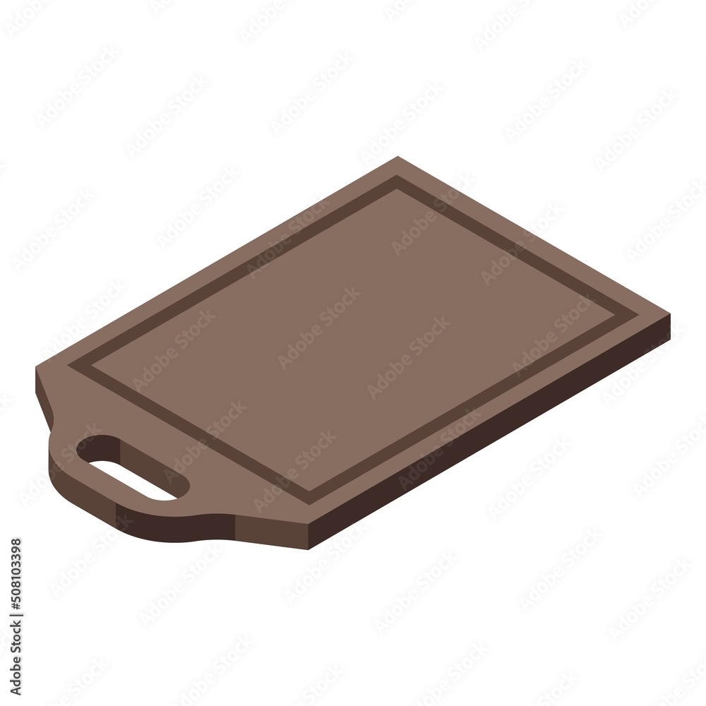 Cook wood board icon isometric vector. Wooden kitchen. Plank tool Cook wood board icon isometric vector. Wooden kitchen. Plank tool
