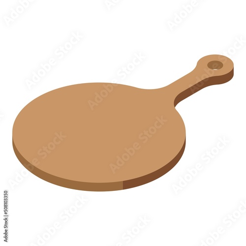 Pizza board icon isometric vector. Kitchen wood. Round plate