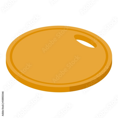 Wooden pizza board icon isometric vector. Wood plate. Cooking table