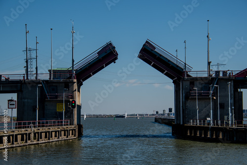 Canal lifting bridge in Holland