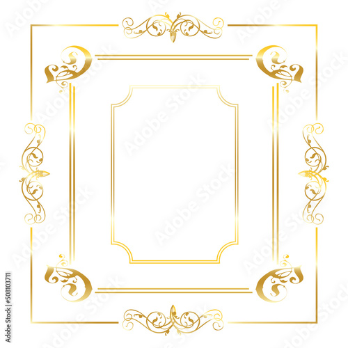 Gold frame. Beautiful simple golden design.