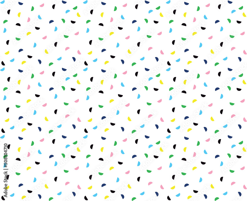 Seamless Pattern Colorful Semicircles, Confetti Style. Vector illustration