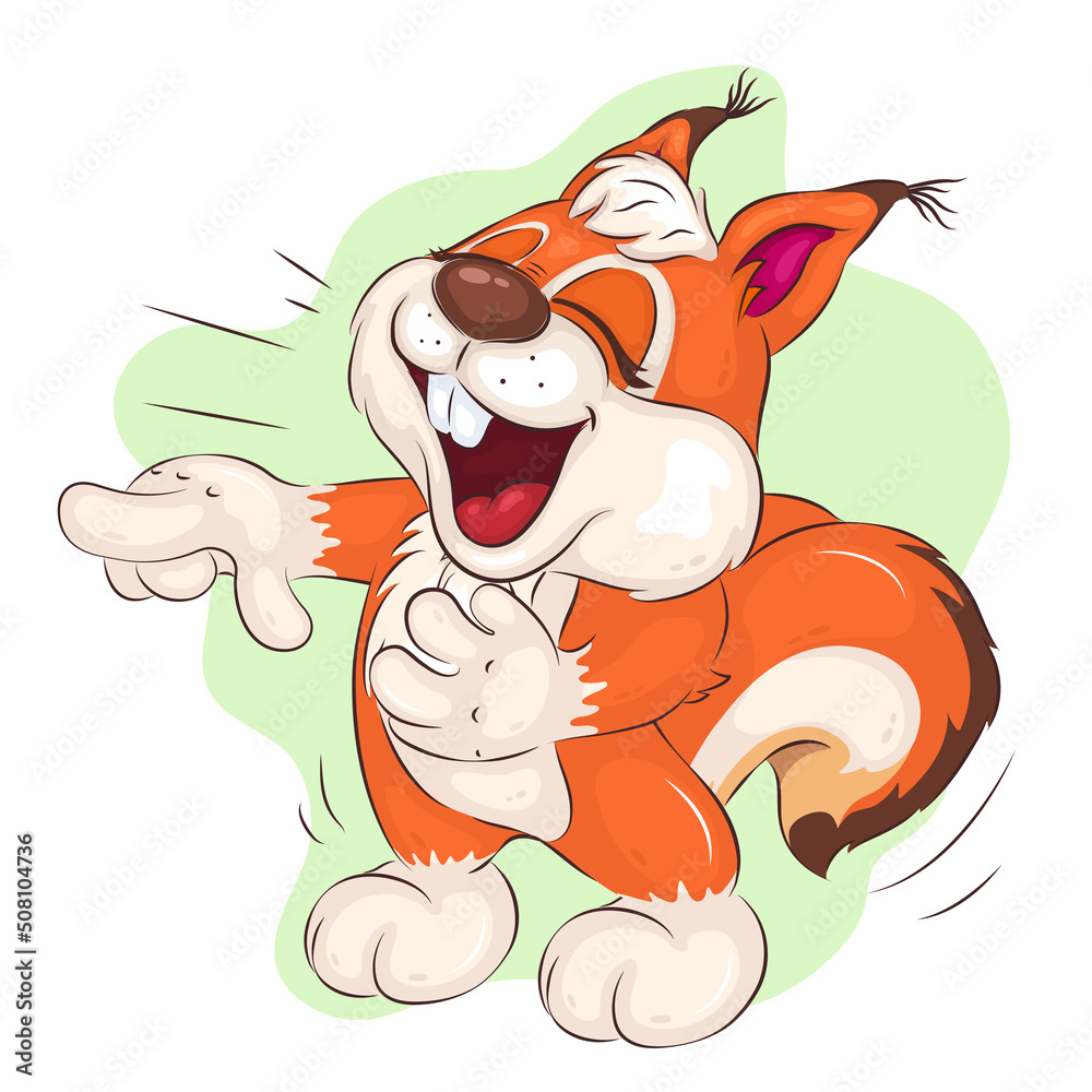 Cartoon Laughing Squirrel. Clipart. A cute cartoon image of a cheerful ...