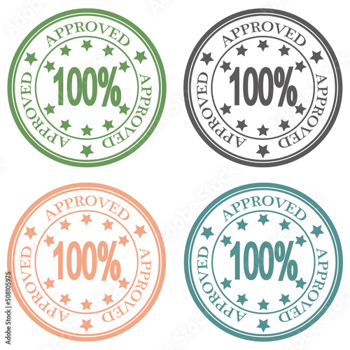 Approved stamp vector icon.