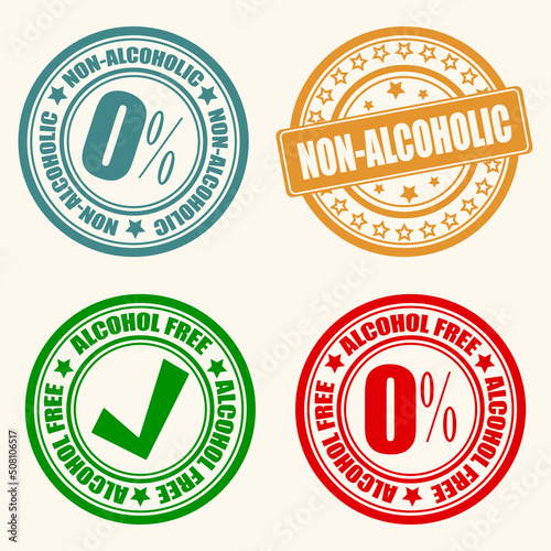 Non alcoholic rubber stamp vector illustration.
