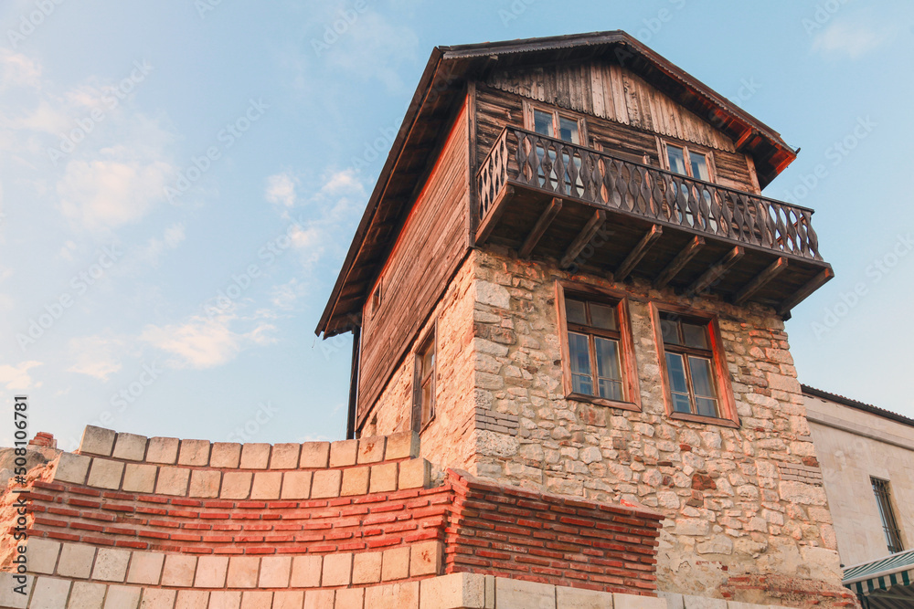Old house is under blue sky, Nessebur, Bulgaria Old house is under blue sky, Nessebur, Bulgaria