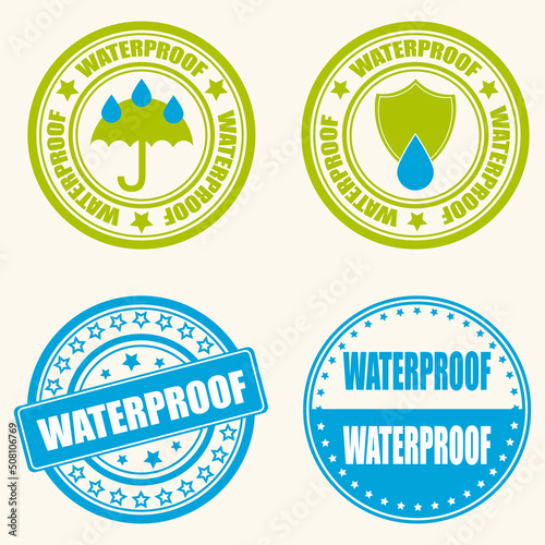 Waterproof icon, water protection icon