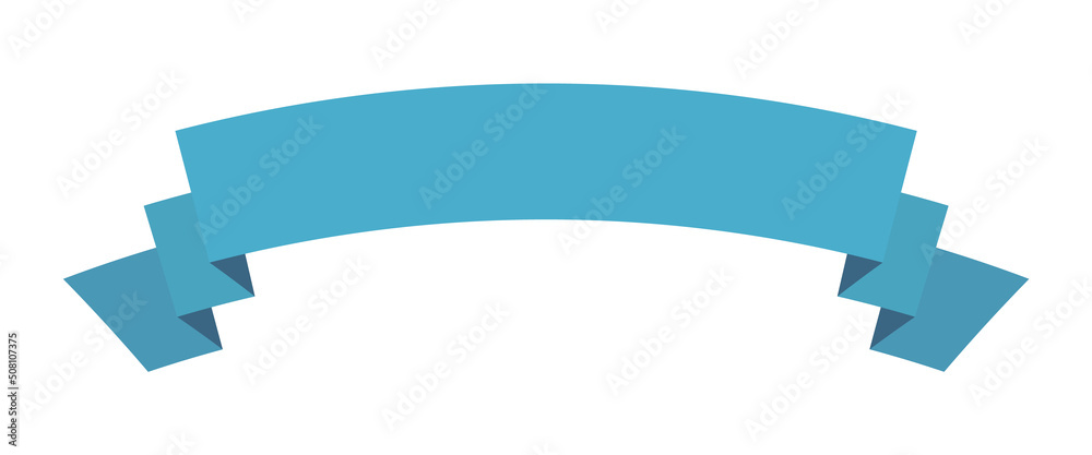 vector design element - blue colored vintage ribbon banner label on white background