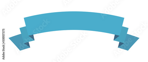 vector design element - blue colored vintage ribbon banner label on white background