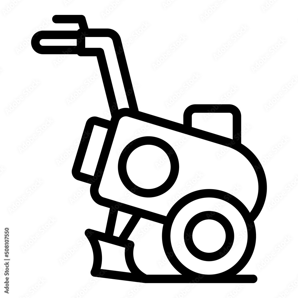Farmer cultivator icon outline vector. Farm machine. Agriculture equipment Farmer cultivator icon outline vector. Farm machine. Agriculture equipment