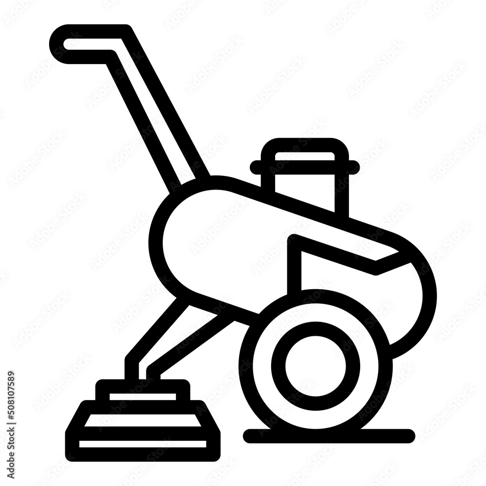 Farmer cultivator icon outline vector. Agriculture equipment. Grass machinery Farmer cultivator icon outline vector. Agriculture equipment. Grass machinery
