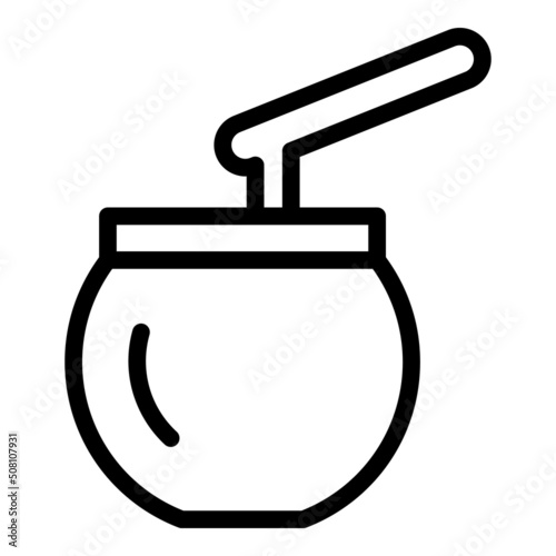 Wax jar icon outline vector. Aromatic depilation. Candle wax