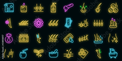 Wax therapy icon outline vector. Hair removal. Beauty cosmetic vector neon