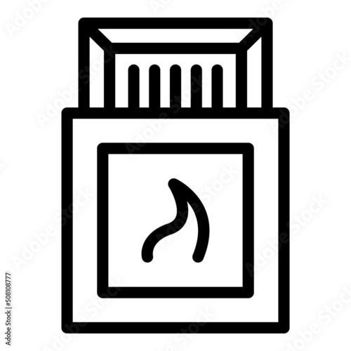 Matches box icon outline vector. Cigar tobacco. Pack health